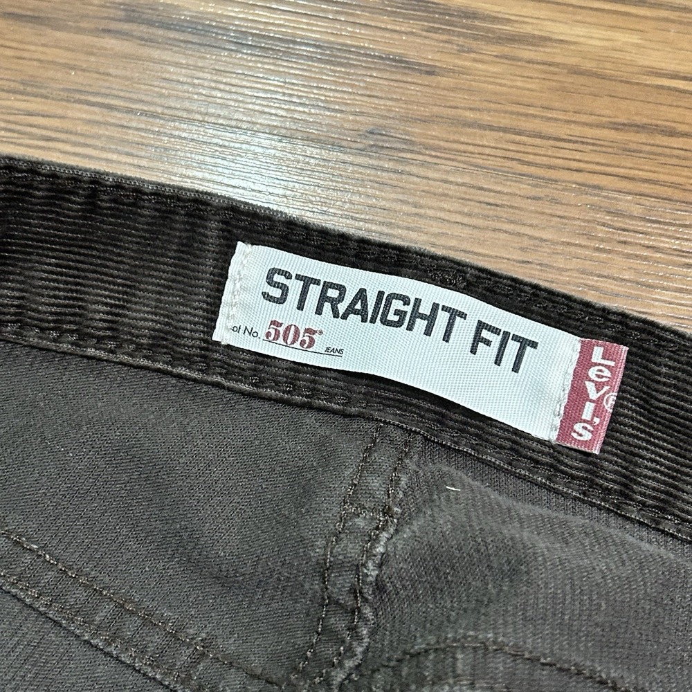 Levis 505 Mens 31x30 Corduroy Pants Brown Straight Fit Casual Workwear Preppy - Picture 5 of 13